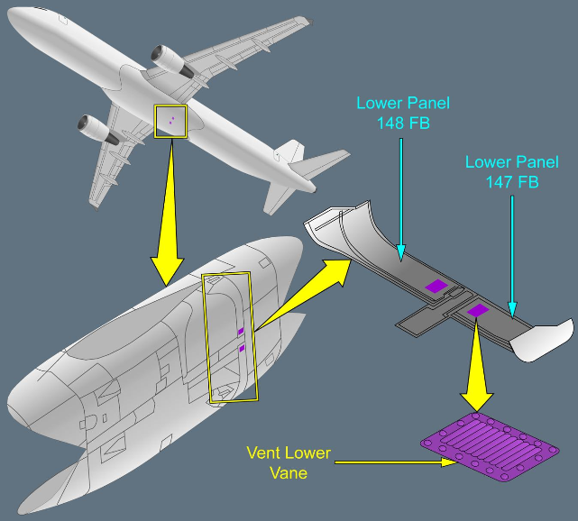 ILLUSTRATION BELLY FAIRING VENT LOUVER VANE ILLUSTRATION BELLY FAIRING VENT LOUVER VANE