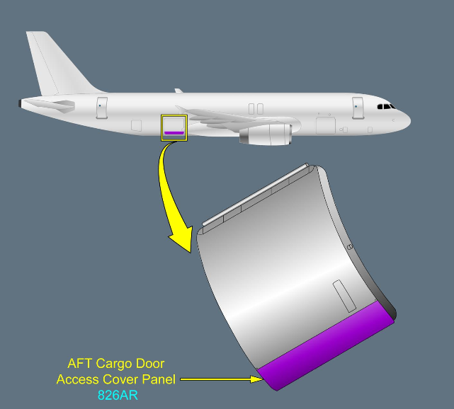 ILLUSTRATION AFT CARGO DOOR ACCESS COVER PANEL 826 AR ILLUSTRATION AFT CARGO DOOR ACCESS COVER PANEL 826 AR